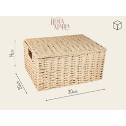 Cesto Palha Natural Caixa Organizadora Bau Alça e Tampa - 2
