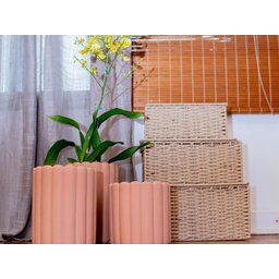 Cesto Palha Natural Caixa Organizadora Bau Alça e Tampa - 5