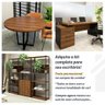 Mesa de Reunião Escritório 4 Lugares 1,60m X 80cm Tampo 30mm Cor:sevilha com Preto - 4