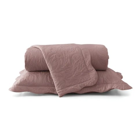 Colcha Ultrassônica - Queen Size - Classic - C/ Porta Travesseiros - Rosa Chá - Rozac