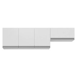 Conjunto de Armários Aéreo Cozinha Planejada Lux 120cm e 60cm 100% MDF Branco TX Fosco - Abmaza - 1