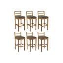 Ver imagem 1 de Kit 6 Banquetas Sala Jantar Sofia 1bmm006ca Premium Madeira Maciça 6 Un Carvalho/linho Escuro -