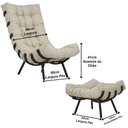 Ver mais imagens de Poltrona Costela + Puff Almofada Decorativo Alumínio Fendi