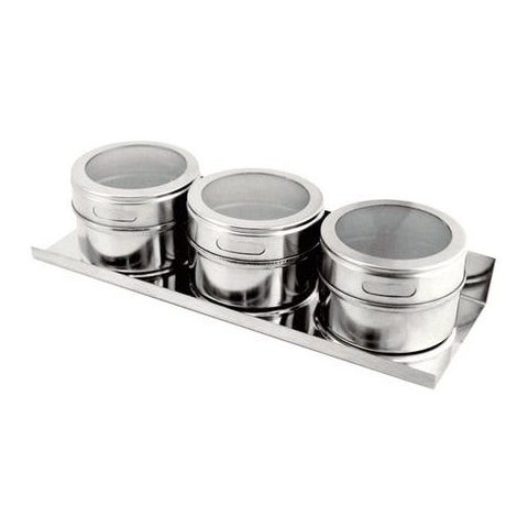 Porta Temperos Condimentos Magnético Com 4 Peças Utensilio Para Cozinha
