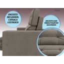 Ver mais imagens de Sofá Pegasus 2,50M Assento Retrátil e Reclinável Velosuede Bege - NetSofás