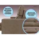 Ver mais imagens de Sofá Pegasus 2,50M Assento Retrátil e Reclinável Velosuede Capucinno - NetSofás
