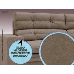 Sofá Pegasus 2,50M Assento Retrátil e Reclinável Velosuede Capucinno - NetSofás - 4