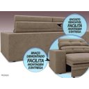 Ver imagem 7 de Sofá Pegasus 2,50M Assento Retrátil e Reclinável Velosuede Capucinno - NetSofás