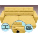 Ver imagem 4 de Sofá Pegasus 2,50M Assento Retrátil e Reclinável Velosuede Canário - Netsofás