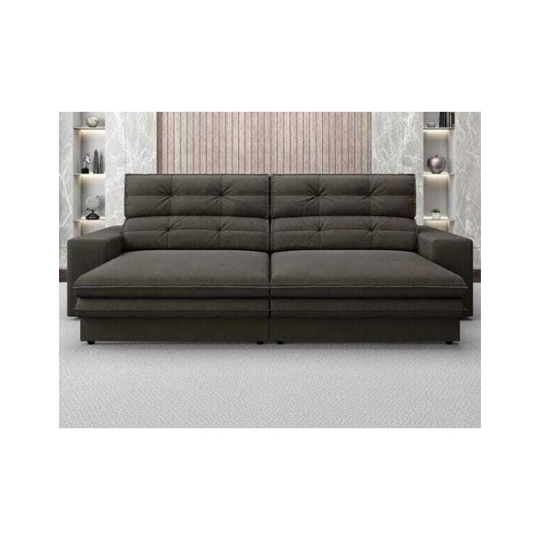Sofá Pegasus 2,50M Assento Retrátil e Reclinável Velosuede Chocolate - Netsofás