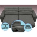 Ver imagem 4 de Sofá Pegasus 2,50M Assento Retrátil e Reclinável Velosuede Cinza - NetSofás