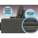 Ver mais imagens de Sofá Pegasus 2,50M Assento Retrátil e Reclinável Velosuede Cinza - NetSofás