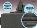 Ver mais imagens de Sofá Pegasus 2,50M Assento Retrátil e Reclinável Velosuede Cinza - NetSofás