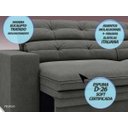 Ver imagem 3 de Sofá Pegasus 2,50M Assento Retrátil e Reclinável Velosuede Cinza - NetSofás