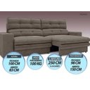 Ver imagem 6 de Sofá Pegasus 2,50M Assento Retrátil e Reclinável Velosuede Marrom - Netsofás