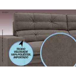 Sofá Pegasus 2,50M Assento Retrátil e Reclinável Velosuede Marrom - Netsofás - 4