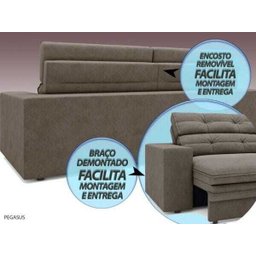 Sofá Pegasus 2,50M Assento Retrátil e Reclinável Velosuede Marrom - Netsofás - 6