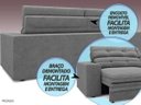 Ver imagem 7 de Sofá Pegasus 2,50M Assento Retrátil e Reclinável Velosuede Grafite - NetSofás