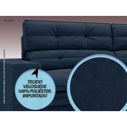 Sofá Pegasus 2,50M Assento Retrátil e Reclinável Velosuede Petróleo - NetSofás - 4