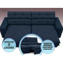 Ver imagem 4 de Sofá Pegasus 2,50M Assento Retrátil e Reclinável Velosuede Petróleo - NetSofás