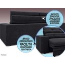 Ver imagem 7 de Sofá Pegasus 2,50M Assento Retrátil e Reclinável Velosuede Preto - NetSofás