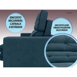 Sofá Pegasus 2,50M Assento Retrátil e Reclinável Velosuede Royal - NetSofás - 7
