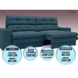 Sofá Pegasus 2,50M Assento Retrátil e Reclinável Velosuede Royal - NetSofás - 5
