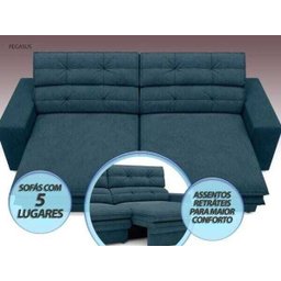 Sofá Pegasus 2,50M Assento Retrátil e Reclinável Velosuede Royal - NetSofás - 3