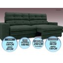Ver imagem 6 de Sofá Pegasus 2,50M Assento Retrátil e Reclinável Velosuede Verde - NetSofás