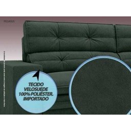 Sofá Pegasus 2,50M Assento Retrátil e Reclinável Velosuede Verde - NetSofás - 4