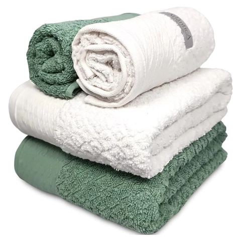 Kit 2 Toalhas de Banho + 2 Toalhas de Rosto Capri Atlântica Gigante 100% Algodão Banhão Cor:verde Su