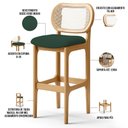 Ver imagem 4 de Kit 02 Banquetas Altas Para Cozinha Bancada Sala Tela Betta Fixa L02 Suede Verde Musgo - Lyam Lyam D