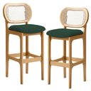 Ver imagem 1 de Kit 02 Banquetas Altas Para Cozinha Bancada Sala Tela Betta Fixa L02 Suede Verde Musgo - Lyam Lyam D