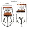 Kit com 3 banquetas bistrô rustica ferro e madeira artesanal - 2