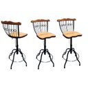 Ver imagem 1 de Kit com 3 banquetas bistrô rustica ferro e madeira artesanal