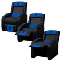 Ver imagem 4 de Poltrona Gamer Troia Streammer Reclinável Luxo Resistente até 150kg:corino Preto/azul