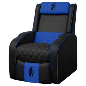 Poltrona Gamer Troia Streammer Reclinável Luxo Resistente até 150kg:corino Preto/azul