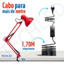 Ver imagem 4 de Luminária Pixar Articulada Vermelha Abajur de Mesa Garra e Base