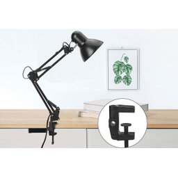 Luminária Articulada Preta com Garra Base Pixar Quarto Sala - 3