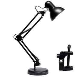 Luminária Articulada Preta com Garra Base Pixar Quarto Sala - 1