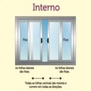 Ver imagem 2 de Janela de Alumínio 04 Folhas Branca Grade Maxx - 100x180