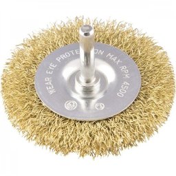 Escova circular 3" x 3/8" haste de 1/4" Vonder - 1 Escova circular 3" x 3/8" haste de 1/4" Vonder - 1