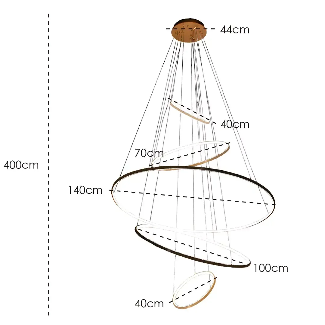 Pendente/ Lustre Alumínio Detalhes em Cristais Led Integrado 150w 3000k Luciin