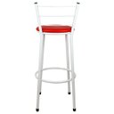 Ver imagem 5 de Kit 4 Banquetas Bistro Alta Epoxi Branca - Assento Vermelho