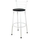 Ver imagem 2 de Kit 4 Banquetas Bistro Alta Epoxi Branca - Assento Preto