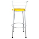 Ver imagem 5 de Kit 4 Banquetas Bistro Alta Epoxi Branca - Assento Amarelo