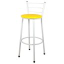 Ver imagem 2 de Kit 4 Banquetas Bistro Alta Epoxi Branca - Assento Amarelo
