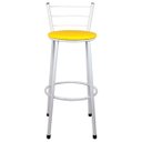 Ver imagem 4 de Kit 4 Banquetas Bistro Alta Epoxi Branca - Assento Amarelo