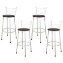 Ver imagem 1 de Kit 4 Banquetas Bistro Alta Epoxi Branca - Assento Marrom