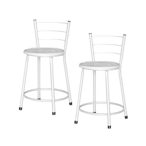 Banqueta Baixa Ratan Branca Cristal 2un - Branco